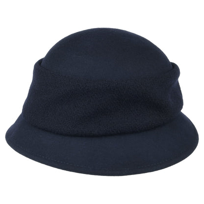 Sombrero Cloche de fieltro de lana de Seeberger - Azul Marino