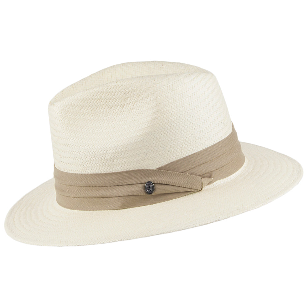 Sombrero Fedora de paja Toyo Safari de Jaxon & James - Banda Kaki