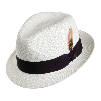Sombrero Trilby de paja toyo de Jaxon & James - Blanco
