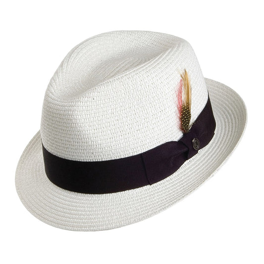 Sombrero Trilby de paja toyo de Jaxon & James - Blanco