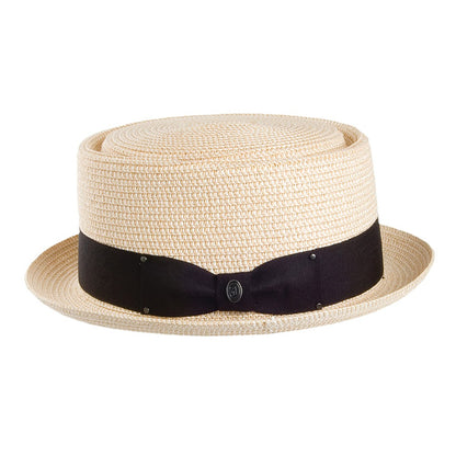 Sombrero Pork Pie trenzado de paja toyo de Jaxon & James - Natural
