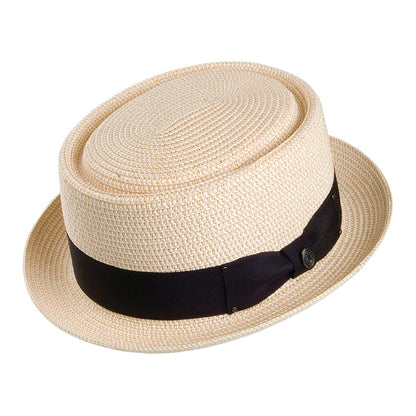 Sombrero Pork Pie trenzado de paja toyo de Jaxon & James - Natural