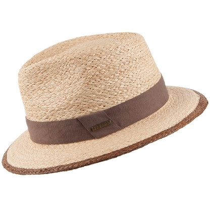 Sombrero Fedora Teardrop de paja de rafia de Stetson - Natural