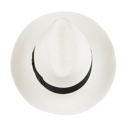 Sombrero Fedora Panamá Fino con cinta decorativa negra de Borsalino - Decolorado