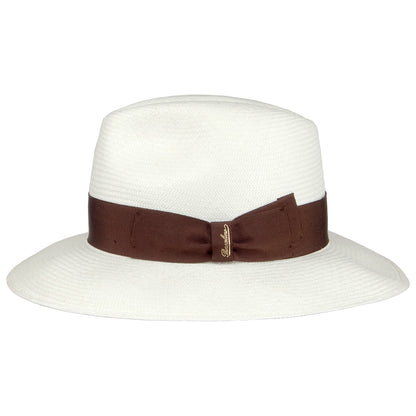 Sombrero Fedora Panamá cinta decorativa marrón de Borsalino-Blanqueado