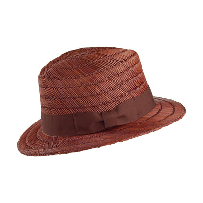Sombrero Fedora Rollins de paja de Brixton - Marrón