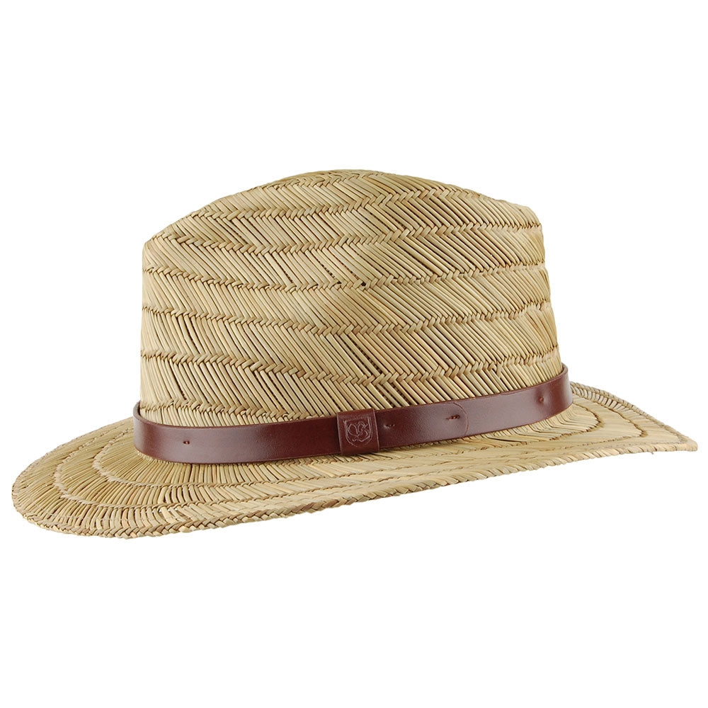 Sombrero Fedora Messer de paja de Brixton - Natural