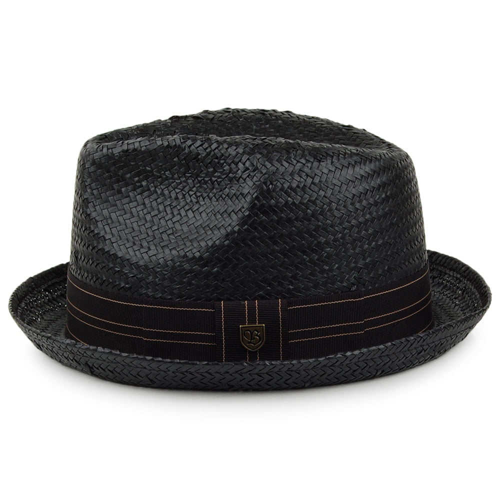 Sombrero Trilby Castor de paja de Brixton - Negro-Beige Arena