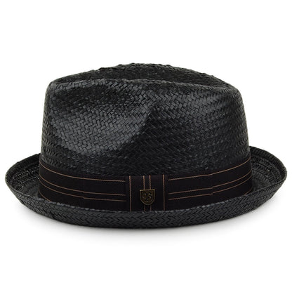 Sombrero Trilby Castor de paja de Brixton - Negro-Beige Arena