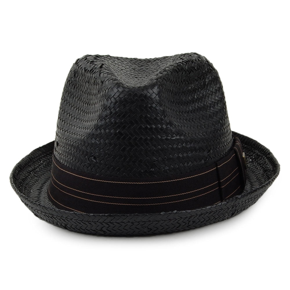 Sombrero Trilby Castor de paja de Brixton - Negro-Beige Arena