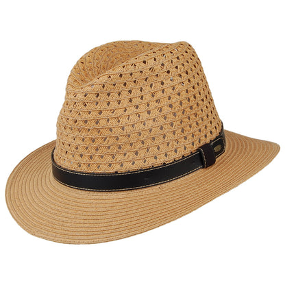 Sombrero Fedora de trenza de papel de Scala - Té
