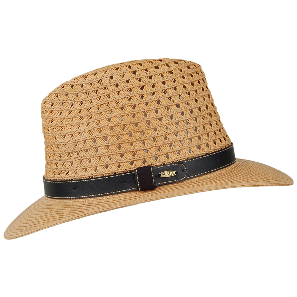 Sombrero Fedora de trenza de papel de Scala - Té
