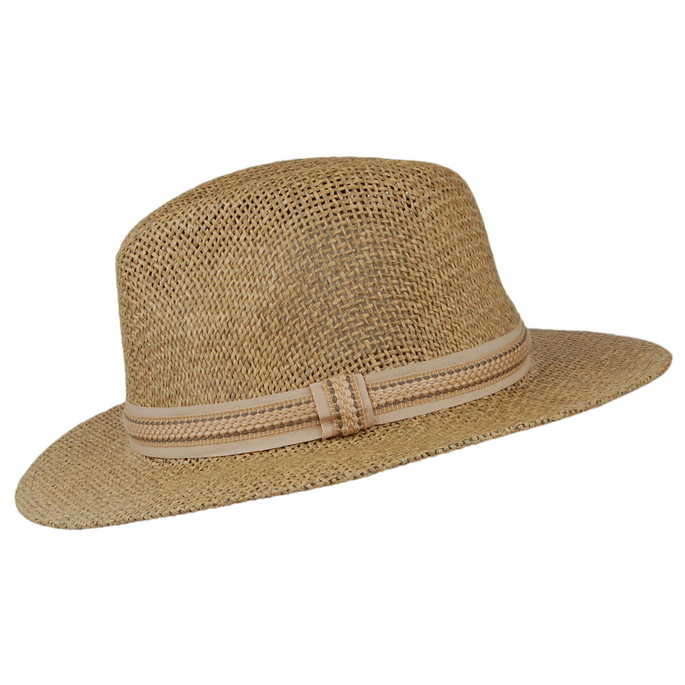 Sombrero Fedora Safari Latitude de toyo Matte de Dorfman Pacific - Natural