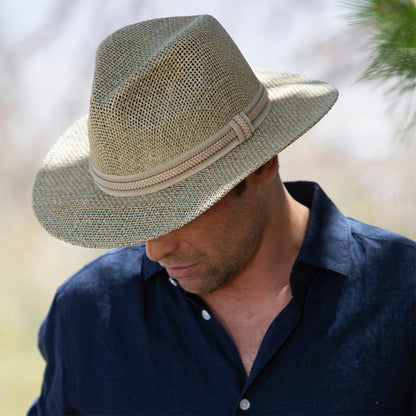 Sombrero Fedora Safari Latitude de toyo Matte de Dorfman Pacific - Natural