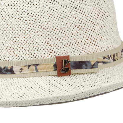 Sombrero Gambler Golf de paja de Scala - Natural-Azul