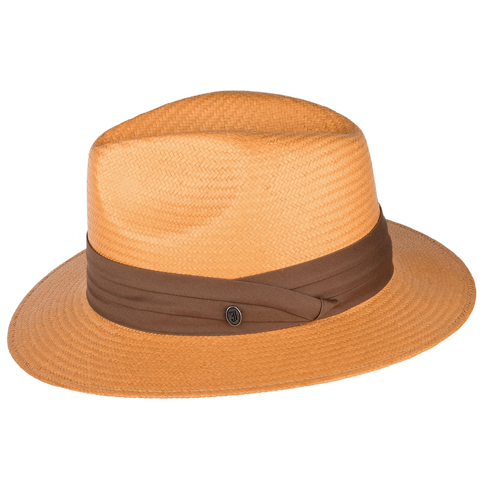 Safari Fedora de toyo con cinta decorativa Marrón de Jaxon & James - Beige Arena
