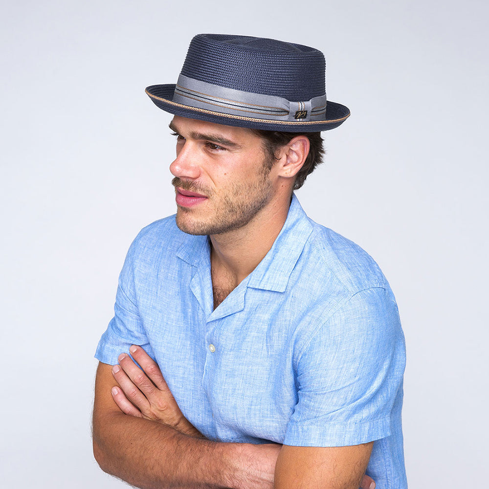 Sombrero Pork Pie Carver de Bailey - Azul Marino