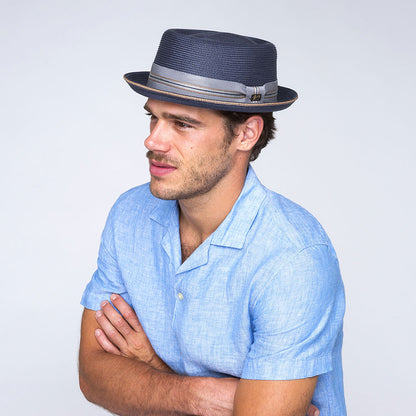Sombrero Pork Pie Carver de Bailey - Azul Marino