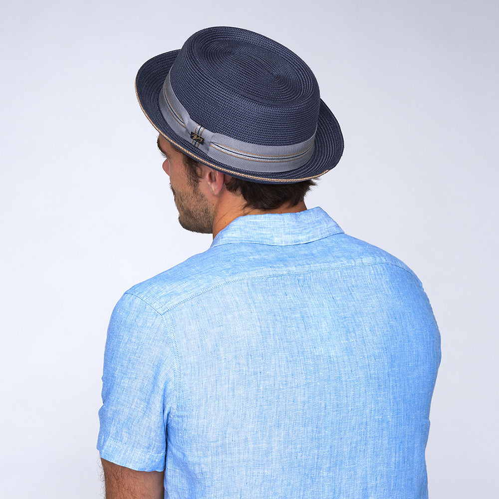 Sombrero Pork Pie Carver de Bailey - Azul Marino