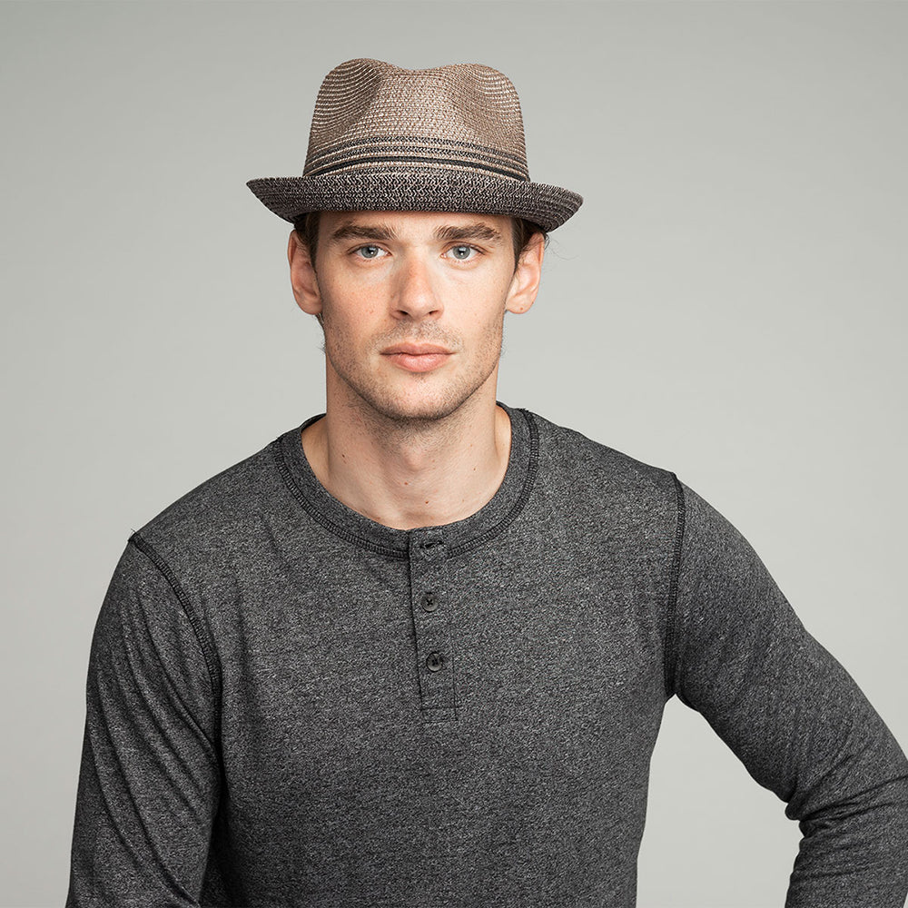 Sombrero Trilby Hooper de paja toyo de Bailey - Antracita
