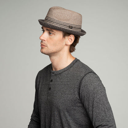Sombrero Trilby Hooper de paja toyo de Bailey - Antracita