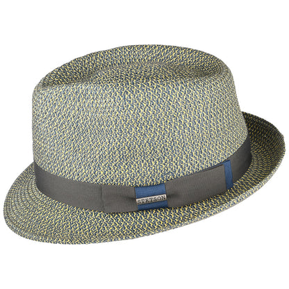 Sombrero Trilby Fairbanks de paja toyo de Stetson - Mezcla de Azules