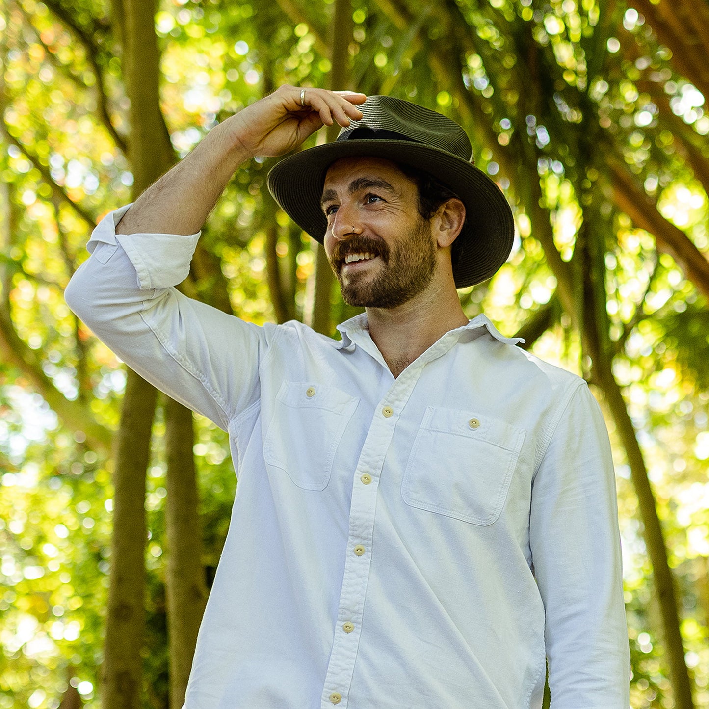 Sombrero Fedora Copa-C de verano de paja de Jaxon & James - Verde Oliva