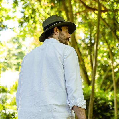 Sombrero Fedora Copa-C de verano de paja de Jaxon & James - Verde Oliva