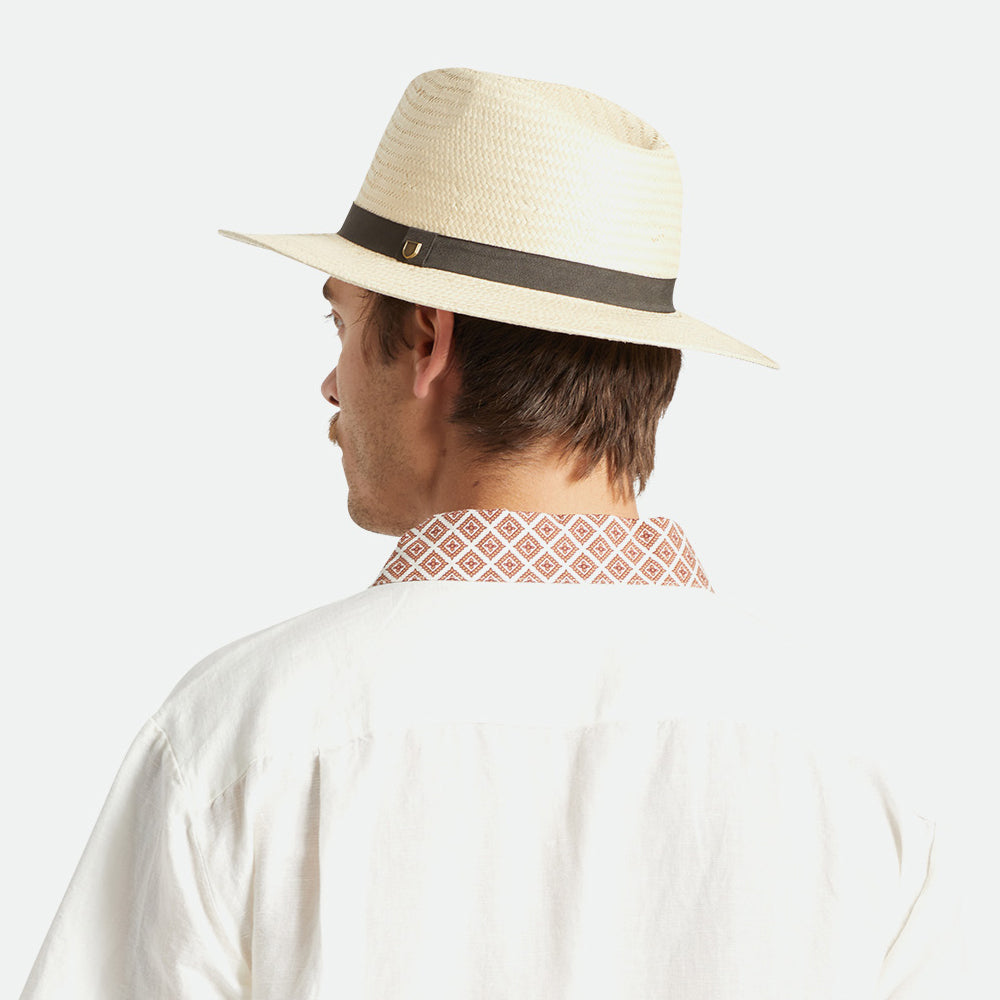 Sombrero Fedora Passage de paja toyo de Brixton - Natural