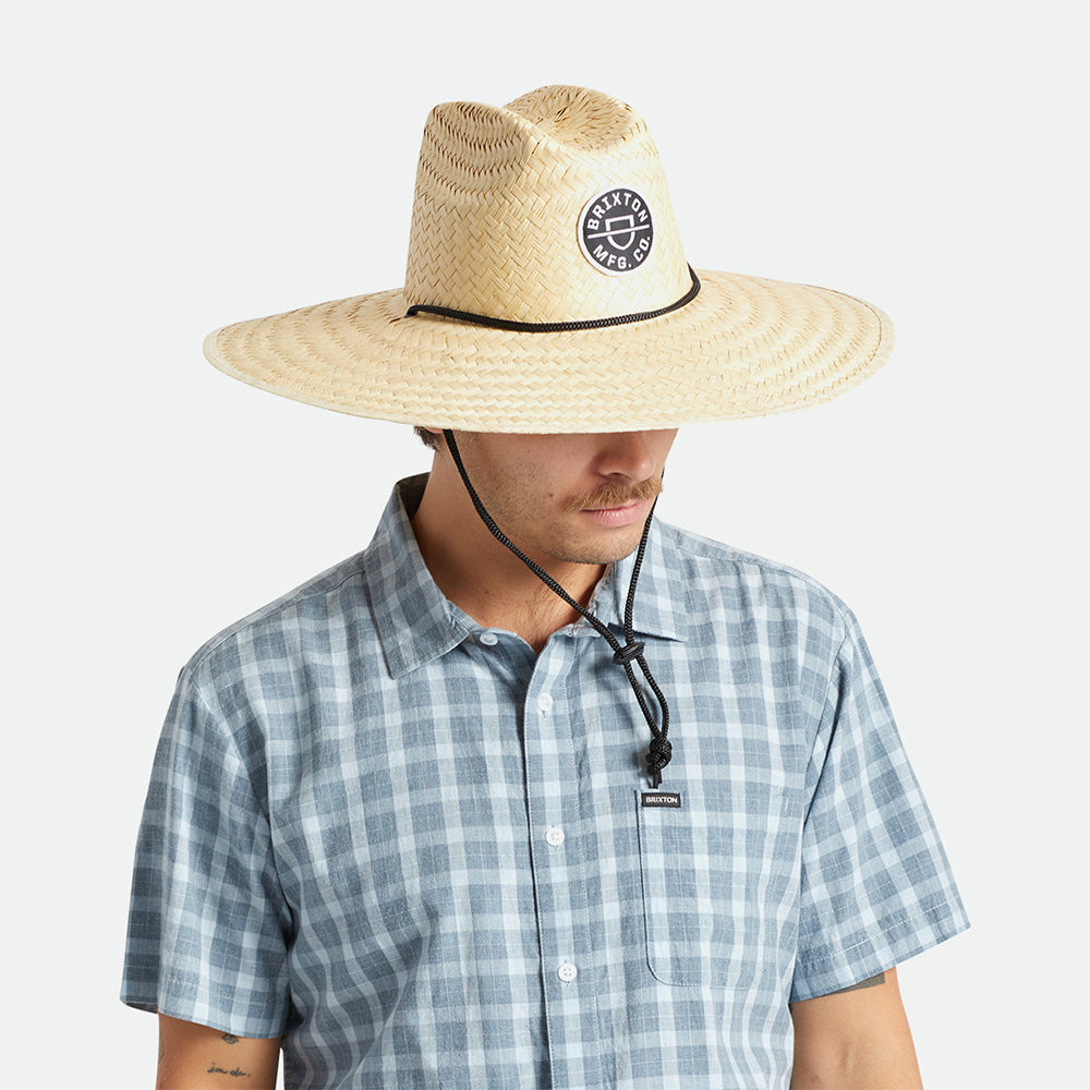 Sombrero de Guardacosta Crest de paja de Brixton - Natural