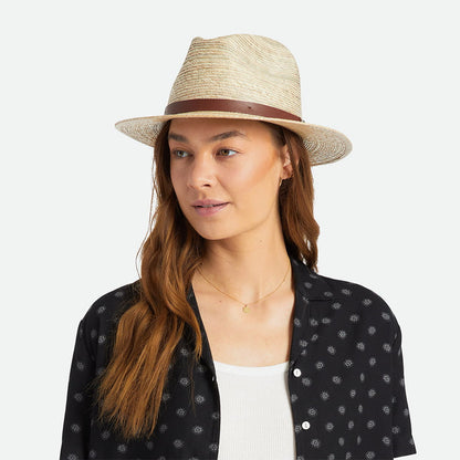 Sombrero Fedora Messer II de paja de Brixton - Natural