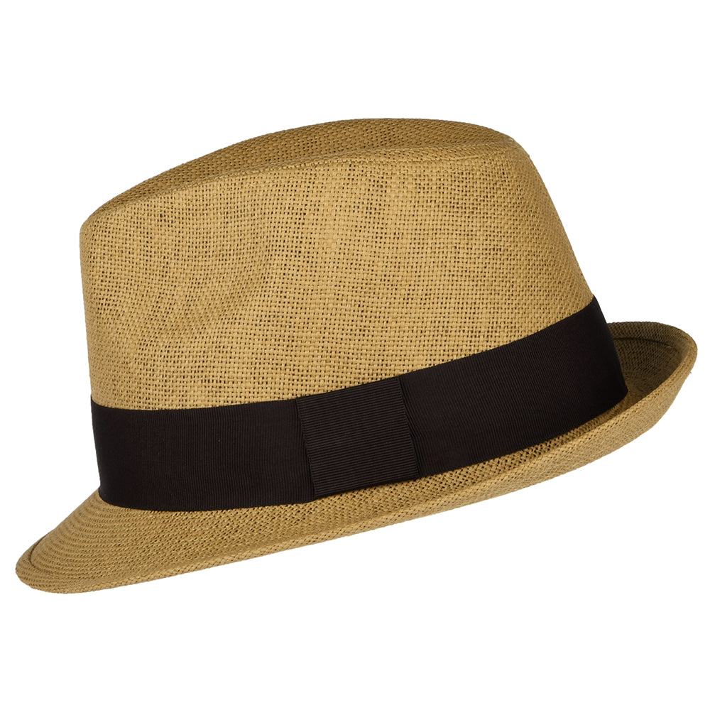 Sombrero Trilby de paja toyo de Failsworth - Tabaco