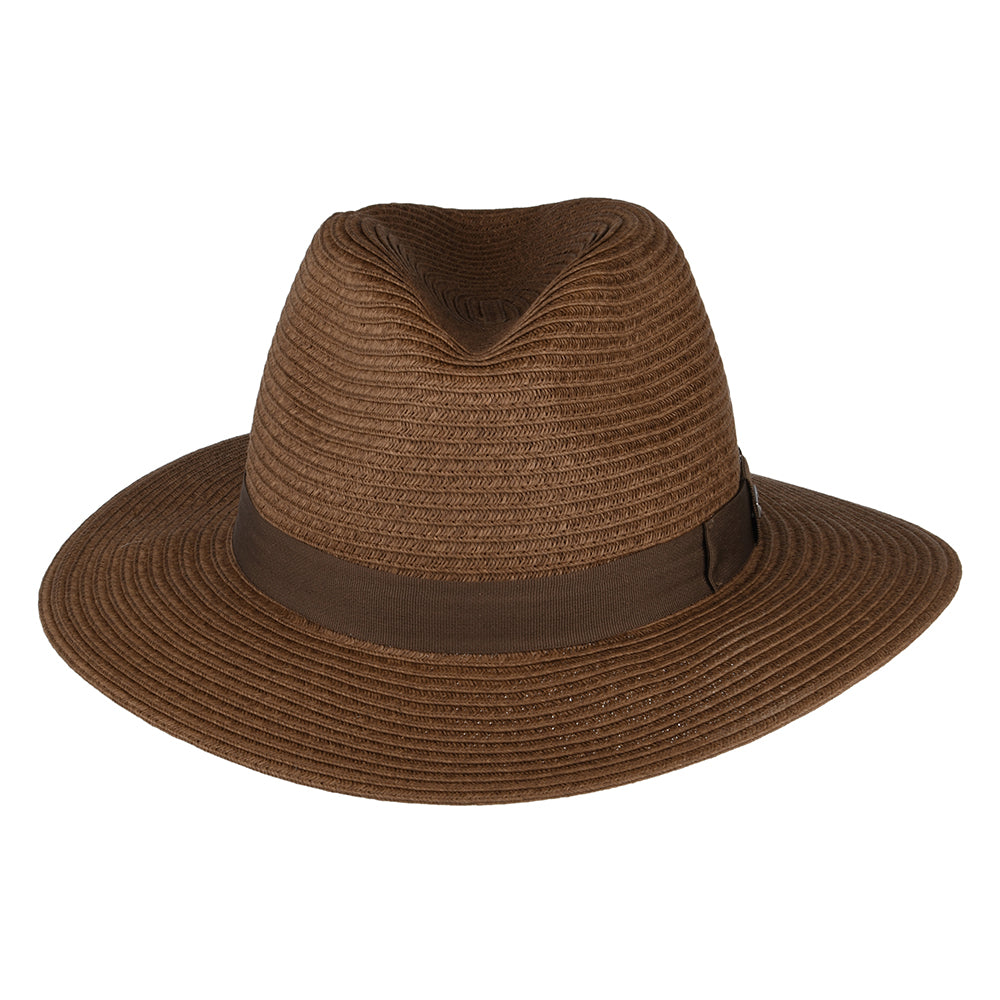Sombrero Fedora Aveloz de paja toyo de Barts - Marrón Oscuro