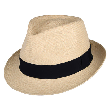 Sombrero Trilby Panamá de Failsworth - Natural-Azul Marino