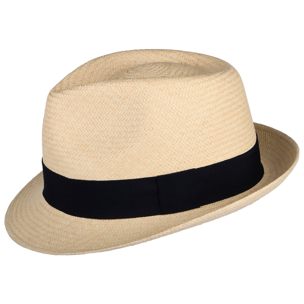 Sombrero Trilby Panamá de Failsworth - Natural-Azul Marino