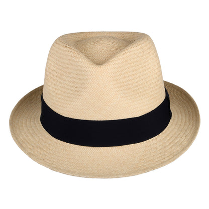 Sombrero Trilby Panamá de Failsworth - Natural-Azul Marino