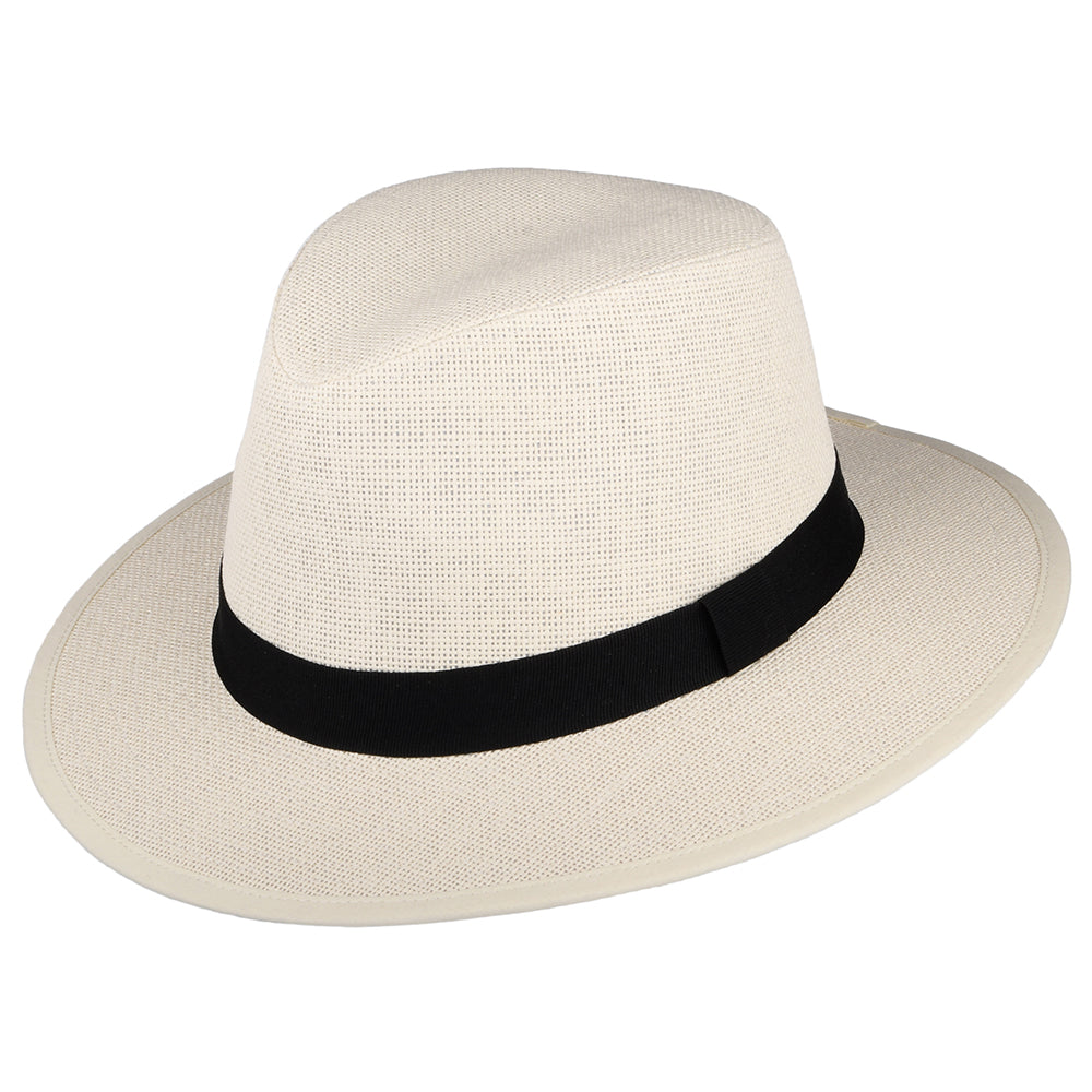 Sombrero Fedora Safari de paja toyo de Failsworth - Natural