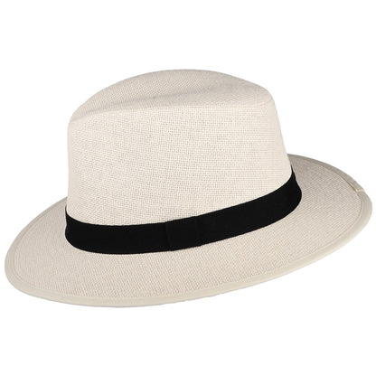 Sombrero Fedora Safari de paja toyo de Failsworth - Natural