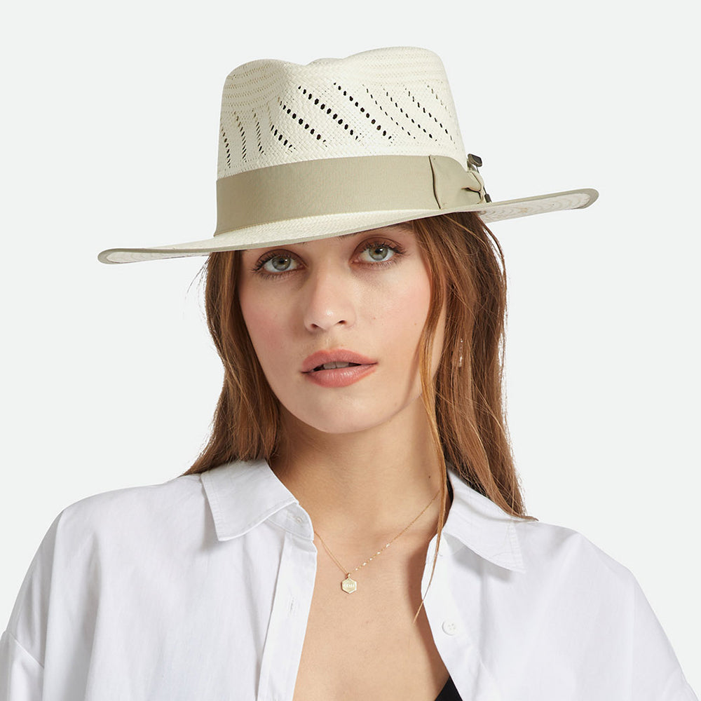 Sombrero Fedora Bandera Reserve de paja de Brixton - Natural