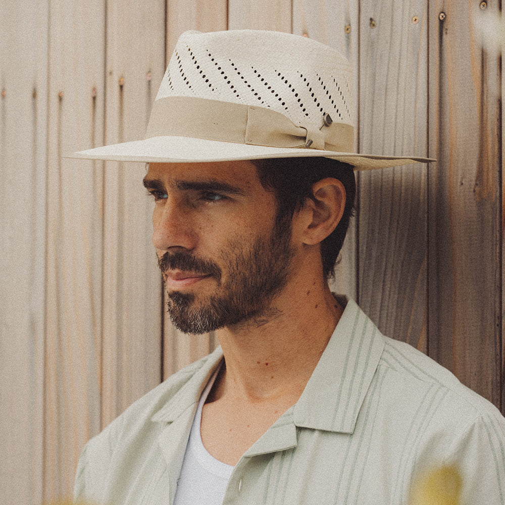 Sombrero Fedora Bandera Reserve de paja de Brixton - Natural
