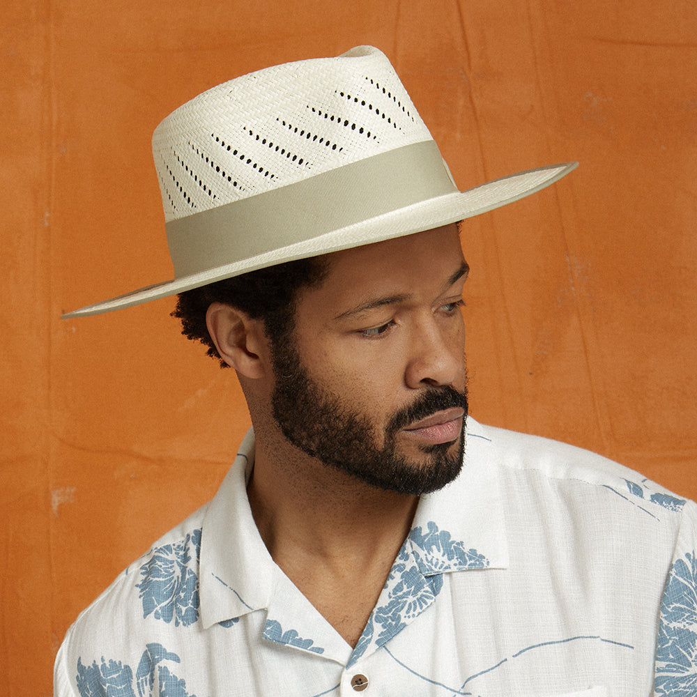 Sombrero Fedora Bandera Reserve de paja de Brixton - Natural