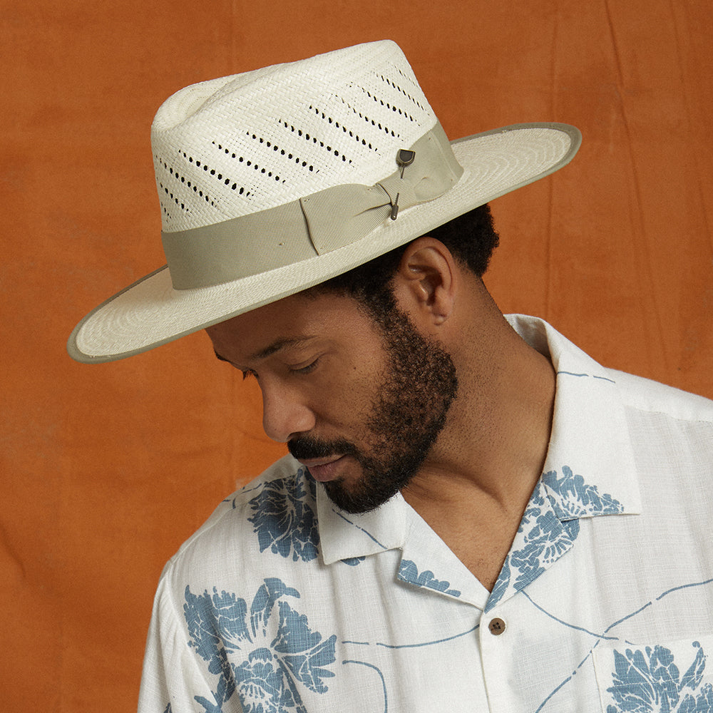 Sombrero Fedora Bandera Reserve de paja de Brixton - Natural
