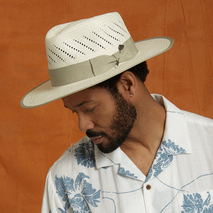 Sombrero Fedora Bandera Reserve de paja de Brixton - Natural