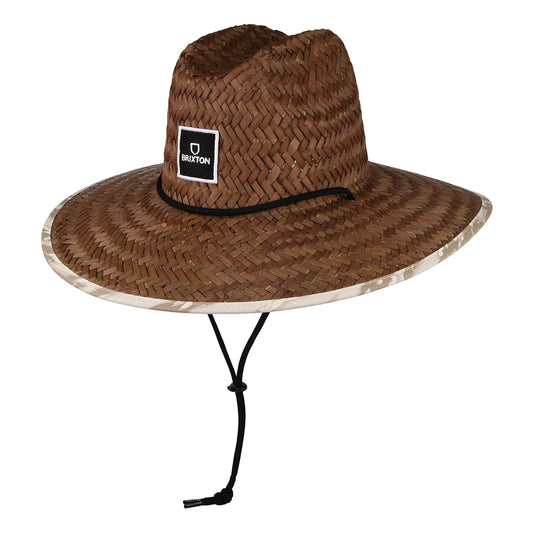 Sombrero de Guardacosta Alpha Square de paja de Brixton - Tofe-Blanco Roto