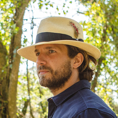 Sombrero Fedora Copa-C de verano de paja de Jaxon & James - Natural