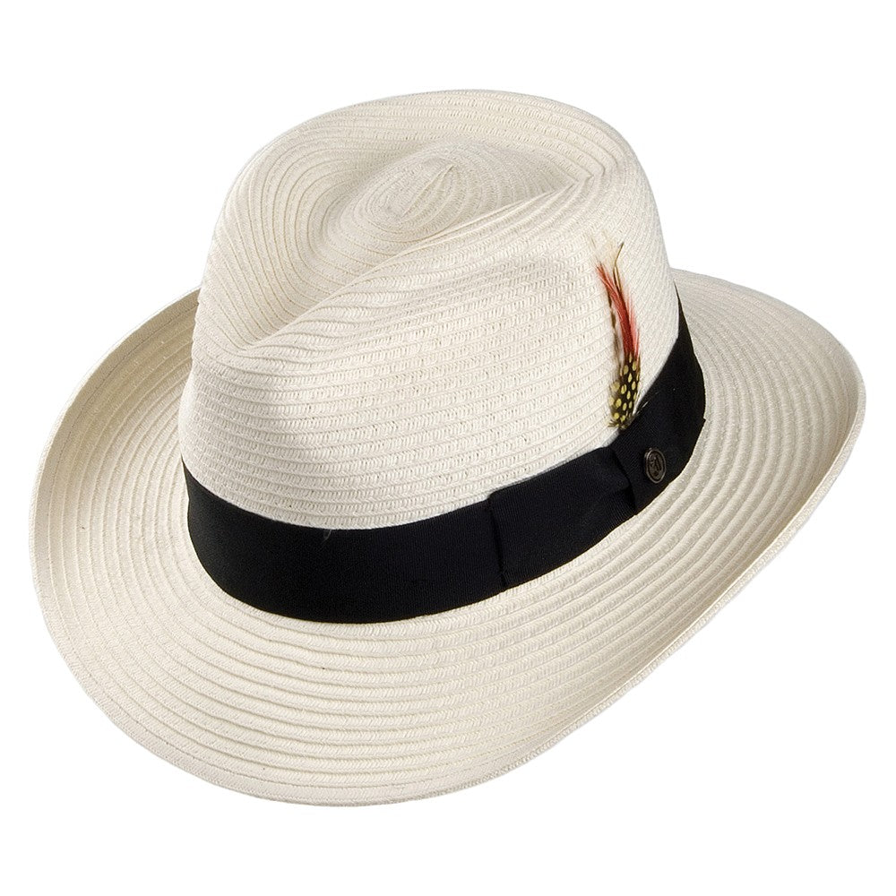 Sombrero Fedora Copa-C de verano de paja de Jaxon & James - Blanco Marfil