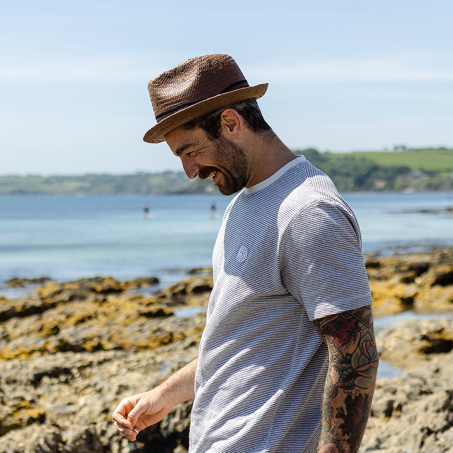 Sombrero de paja Trilby Tribeca de Jaxon & James - Marrón