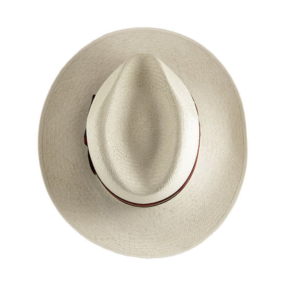 Sombrero Fedora Panamá con cinta decorativa a rayas de Olney