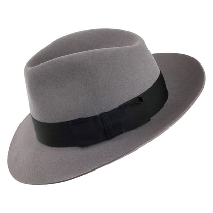 Sombrero Fedora Knightsbridge de fieltro de piel de Christys - Gris Claro