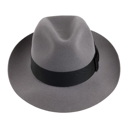 Sombrero Fedora Knightsbridge de fieltro de piel de Christys - Gris Claro